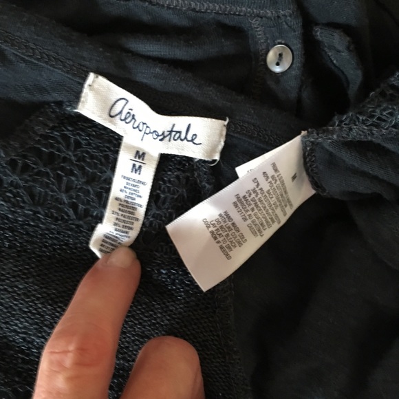 Aeropostale charcoal gray long sleeve button top - Picture 7 of 7